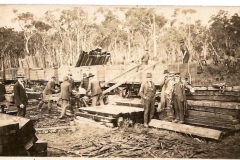 Gang loading cut railway sleepers