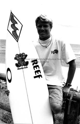 Local surfing champion Taj Burrow, 1996.
