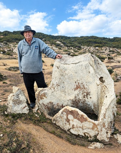 Tom Wenman showing the Rhizoliths